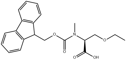 N-(((9H-芴-9-基)甲氧基)羰基)-O-乙基-N-甲基-L-丝氨酸 结构式