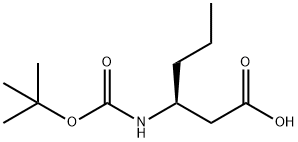 (S)-3-((叔丁氧基羰基)氨基)己酸 结构式