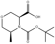 3,4-Morpholinedicarboxylic acid, 5-methyl-, 4-(1,1-dimethylethyl) ester, (3S,5S) 结构式
