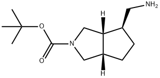 Cyclopenta[c]pyrrole-2(1H)-carboxylic acid, 4-(aminomethyl)hexahydro-, 1,1-dimethylethyl ester, (3aR,4S,6aS)- 结构式