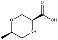 3-Morpholinecarboxylic acid, 6-methyl-,(3S,6R)- 结构式