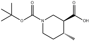 (3S,4R)-1-(叔丁氧羰基)-4-甲基哌啶-3-羧酸 结构式