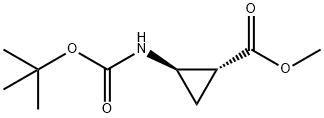 (1R,2R)-2-(叔丁氧基羰基氨基)环丙烷甲酸甲酯 结构式