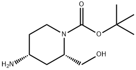 1-Piperidinecarboxylic acid, 4-amino-2-(hydroxymethyl)-, 1,1-dimethylethyl ester 结构式