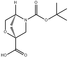 (1S,4S)-5-(叔丁氧基羰基)-2-氧杂-5-氮杂双环[2.2.1]庚烷-1-羧酸 结构式