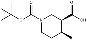 (3S,4S)-1-Boc-4-methyl-piperidine-3-carboxylic acid 结构式