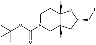 Racemic-(2S,3aR,7aS)-tert-butyl 2-(iodomethyl)hexahydrofuro[3,2-c]pyridine-5(6H)-carboxylate 结构式
