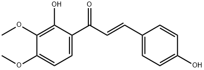 (E)-1-(2-hydroxy-3,4-dimethoxyphenyl)-3-(4-hydroxyphenyl)prop-2-en-1-one 结构式