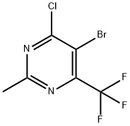 Pyrimidine, 5-bromo-4-chloro-2-methyl-6-(trifluoromethyl)- 结构式