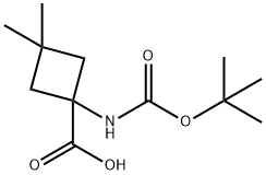 Cyclobutanecarboxylic acid, 1-[[(1,1-dimethylethoxy)carbonyl]amino]-3,3-dimethyl- 结构式