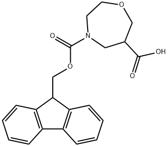 4-(((9H-芴-9-基)甲氧基)羰基)-1,4-氧氮杂环庚烷-6-羧酸 结构式