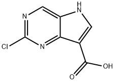 5H-Pyrrolo[3,2-d]pyrimidine-7-carboxylic acid, 2-chloro- 结构式