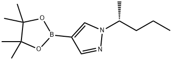 (R)-1-(戊烷-2-基)-4-(4,4,5,5-四甲基-1,3,2-二氧杂硼杂环戊烷-2-基)-1H-吡唑 结构式