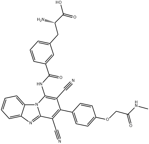 L-Phenylalanine, 3-[[[2,4-dicyano-3-[4-[2-(methylamino)-2-oxoethoxy]phenyl]pyrido[1,2-a]benzimidazol-1-yl]amino]carbonyl]- 结构式
