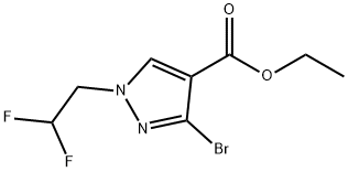 ethyl 3-bromo-1-(2,2-difluoroethyl)-1H-pyrazole-4-carboxylate 结构式