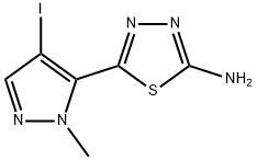 5-(4-iodo-1-methyl-1H-pyrazol-5-yl)-1,3,4-thiadiazol-2-amine 结构式