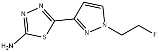 5-[1-(2-fluoroethyl)-1H-pyrazol-3-yl]-1,3,4-thiadiazol-2-amine 结构式