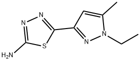 5-(1-ethyl-5-methyl-1H-pyrazol-3-yl)-1,3,4-thiadiazol-2-amine 结构式