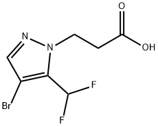 3-[4-bromo-5-(difluoromethyl)-1H-pyrazol-1-yl]propanoic acid 结构式