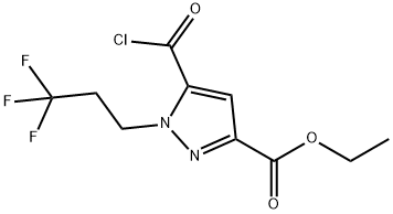 ethyl 5-(chlorocarbonyl)-1-(3,3,3-trifluoropropyl)-1H-pyrazole-3-carboxylate 结构式