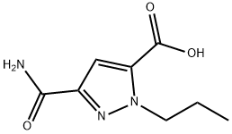 3-(aminocarbonyl)-1-propyl-1H-pyrazole-5-carboxylic acid 结构式