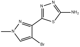 5-(4-bromo-1-methyl-1H-pyrazol-3-yl)-1,3,4-thiadiazol-2-amine 结构式