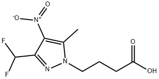 4-[3-(difluoromethyl)-5-methyl-4-nitro-1H-pyrazol-1-yl]butanoic acid 结构式