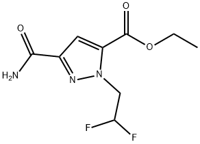ethyl 3-(aminocarbonyl)-1-(2,2-difluoroethyl)-1H-pyrazole-5-carboxylate 结构式