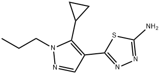 5-(5-cyclopropyl-1-propyl-1H-pyrazol-4-yl)-1,3,4-thiadiazol-2-amine 结构式