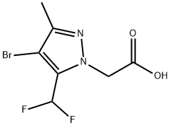 4-bromo-5-(difluoromethyl)-3-methyl-1H-pyrazol-1-yl]acetic acid 结构式