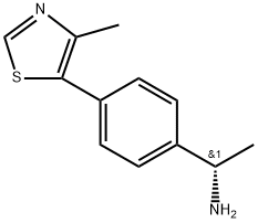 (S)-1-(4-(4-甲基噻唑-5-基)苯基)乙胺 结构式