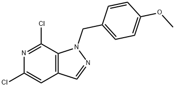 5,7-二氯-1-(4-甲氧基苄基)-1H-吡唑并[3,4-C]吡啶 结构式