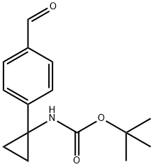 (1-(4-甲酰基苯基)环丙基)氨基甲酸叔丁酯 结构式