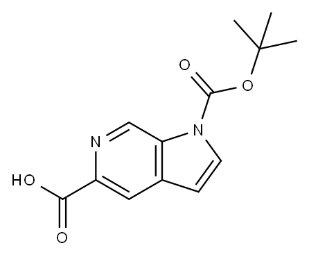 1-(叔丁氧羰基)-1H吡咯[2,3-C]吡啶-5-羧酸 结构式
