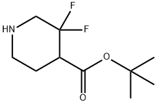 4-Piperidinecarboxylic acid, 3,3-difluoro-, 1,1-dimethylethyl ester 结构式