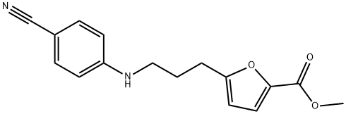 2-Furancarboxylic acid, 5-[3-[(4-cyanophenyl)amino]propyl]-, methyl ester 结构式