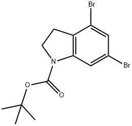 4,6-二溴吲哚啉-1-羧酸叔丁酯 结构式