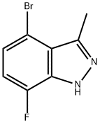 4-溴-7-氟-3-甲基-1H-吲唑 结构式