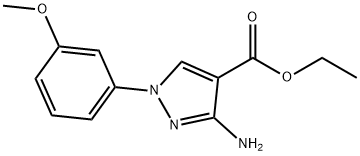 3-氨基-1-(3-甲氧基苯基)-1H-吡唑-4-羧酸乙酯 结构式