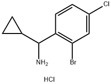 (2-Bromo-4-chlorophenyl)(cyclopropyl)methanamine hydrochloride 结构式