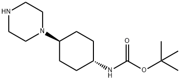 叔丁基(反式-4-(哌嗪-1-)环己基)氨基甲酸酯 结构式