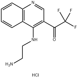 1-(4-((2-Aminoethyl)amino)quinolin-3-yl)-2,2,2-trifluoroethanone hydrochloride 结构式