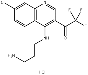 1-(4-((3-Aminopropyl)amino)-7-chloroquinolin-3-yl)-2,2,2-trifluoroethanone hydrochloride 结构式