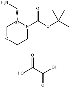 4-Morpholinecarboxylic acid, 3-(aminomethyl)-, 1,1-dimethylethyl ester, ethanedioate (1:1), (3S)-