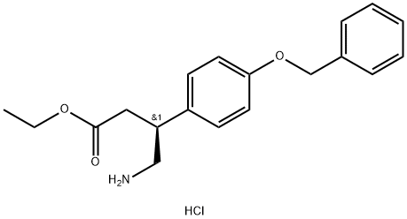 (S)-Ethyl 4-amino-3-(4-(benzyloxy)phenyl)butanoate hydrochloride 结构式