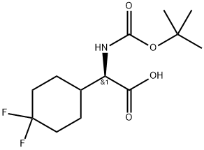 2-((tert-butoxycarbonyl)amino)-2-(4,4-difluorocyclohexyl)acetic acid compound with acetic acid (1:1) 结构式