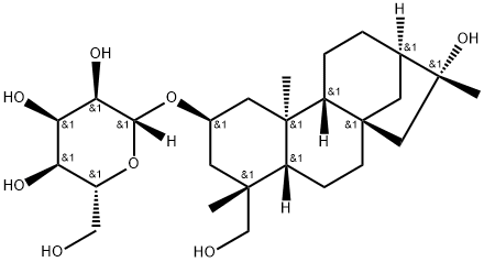 2-O-BETA-D-吡喃阿洛糖甙-2,16,19-贝壳杉烯三醇 结构式