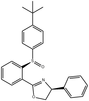 (S)-2-(2-((R)-(4-(叔丁基)苯基)亚磺酰基)苯基)-4-苯基-4,5-二氢恶唑 结构式