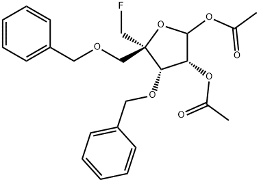 D-Ribofuranose, 4-C-(fluoromethyl)-3,5-bis-O-(phenylmethyl)-, 1,2-diacetate 结构式