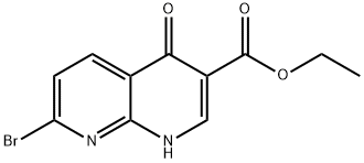 1,8-naphthyidine-3-carboxylic acid,7-bromo-1,4-dihydro-4-oxo,ethyl ester 结构式